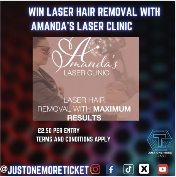 Win a course of 6 sessions of laser hair removal with Amanda's Laser Clinic
